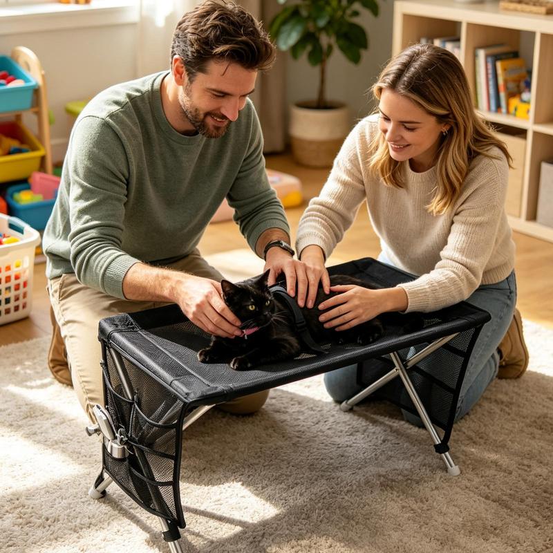 Cat Grooming Table Detachable Pet Care Bed Small Breathable Support Bed Cat Grooming Hammock For Puppy Kitten Bathing Trimming