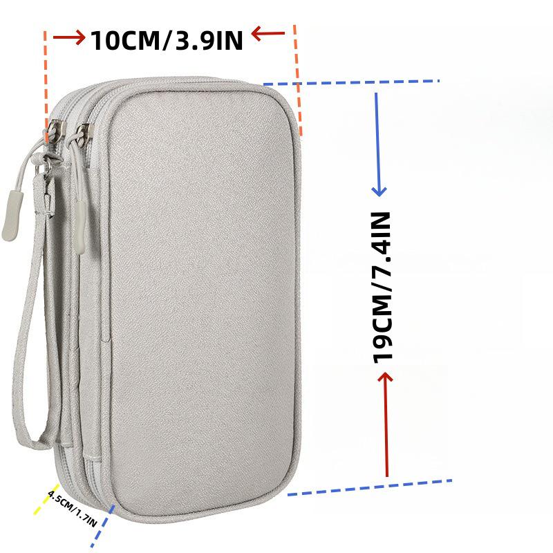 Frosted Yang Double Layer Polyester Mini Travel Power Bank & Cable Storage Bag
