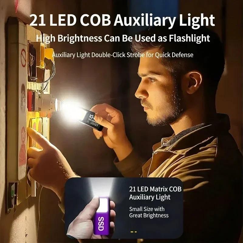 Mini Portable COB LED Flashlight Rechargeable Powerful Work Light with Clip Magnet Waterproof EDC Camping Walking Pocket Lamp