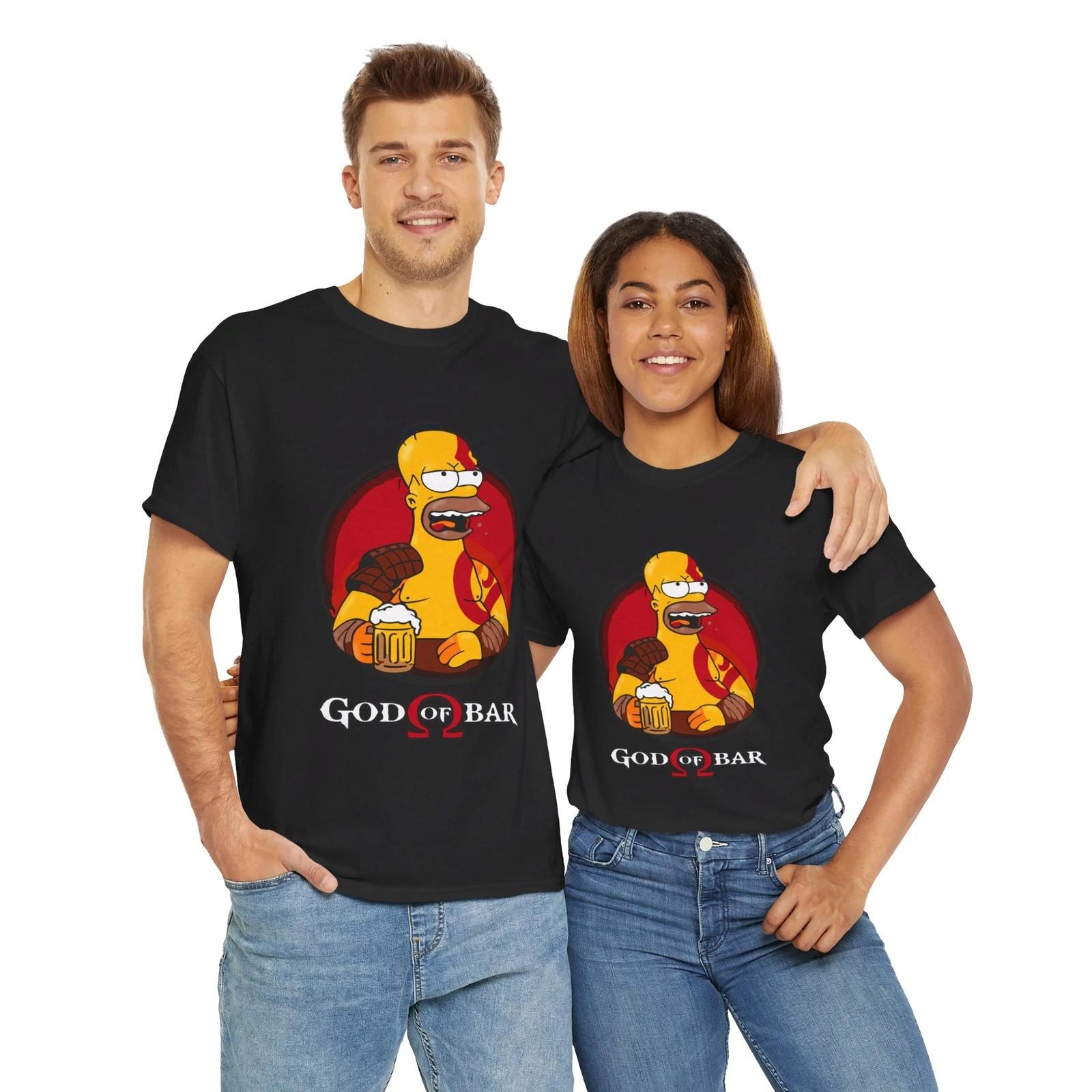 HOMER FAN T SHIRT GOD OF BAR BEER LOVER AWESOME GRAPHIC Unisex Heavy Cotton Tee S