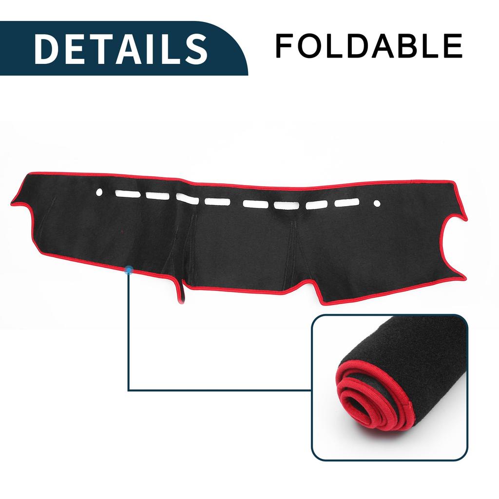 TUCKBOLD Compatible with Suzuki Jimny Dashboard Foldable Center Console Dashboard with 1 Set JB64/JB74 Mat, Cover, Black/Red Stickers,