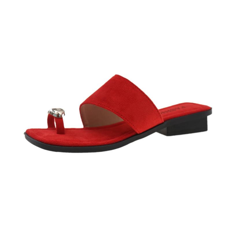 Korean Version Trendy Cover Toe Cool Slippers Women's Outer Wear Summer 2025 French Solid Color Thin New Flat Bottom Fashion with Skirt