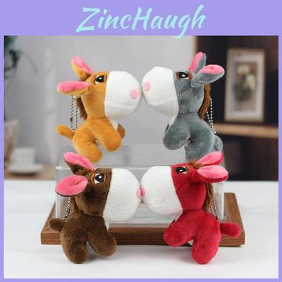 Adorable Creative Donkey Plush Toy Keychain Cute Short Plush Animal Ornament Gift