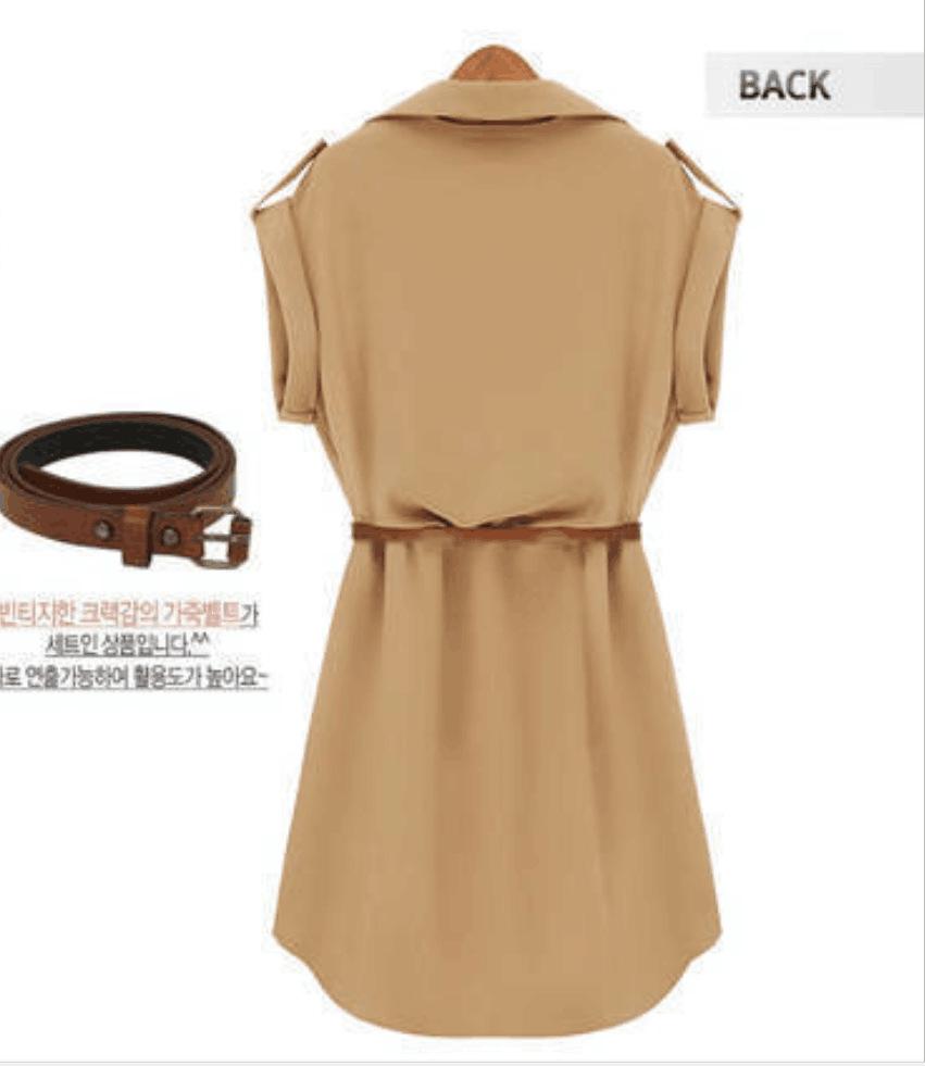 

New Spring/Summer Women s Solid Chiffon A-line Slimming Mid-waist Dress XXL
