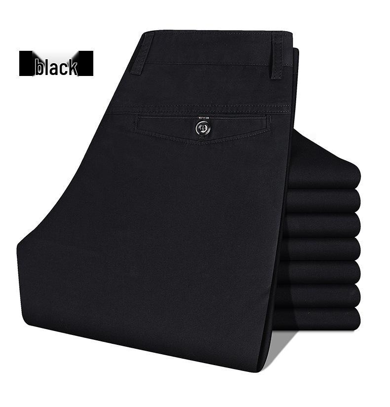Men's Summer Cotton High-Waist Casual Trousers - Middle-Aged & Elderly 
