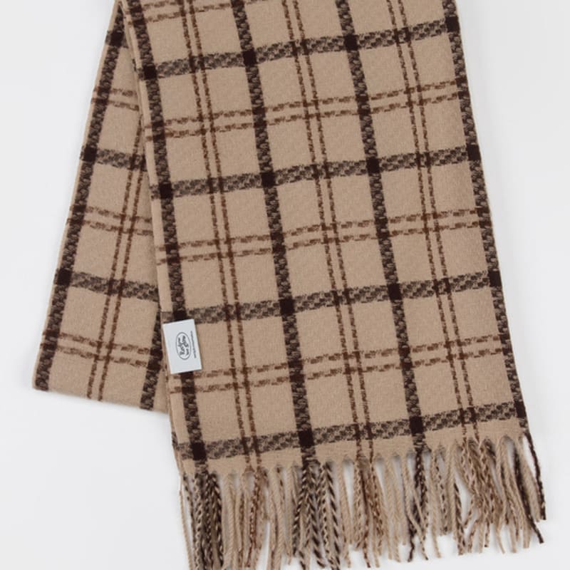

RECLOW MADRA Pastel Check Muffler BEIGE FREE