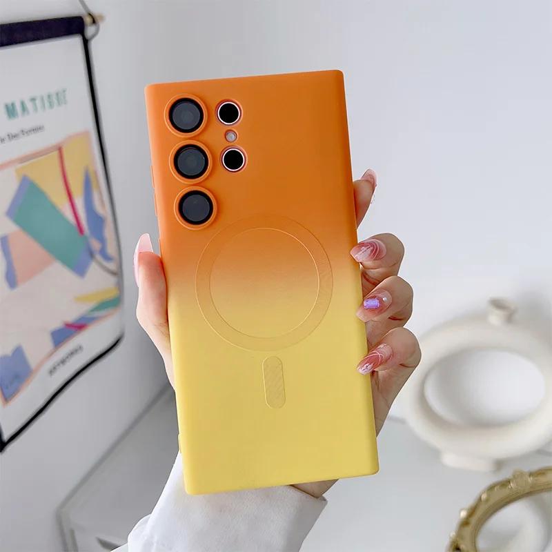 

Comes With Lens Film Gradient Color Phone Case For Samsung Galaxy S26 S25 Ultra S24 S23 S22 S21 Silicone Shockproof Back Cover For Galaxy S24