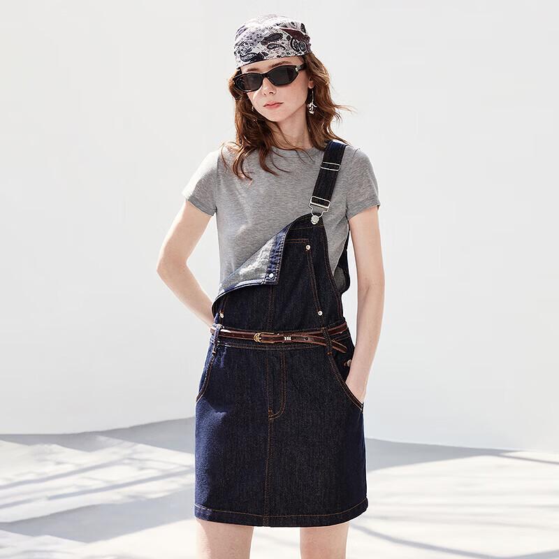 Chuyu Women's Original Denim Overall Mini Dress