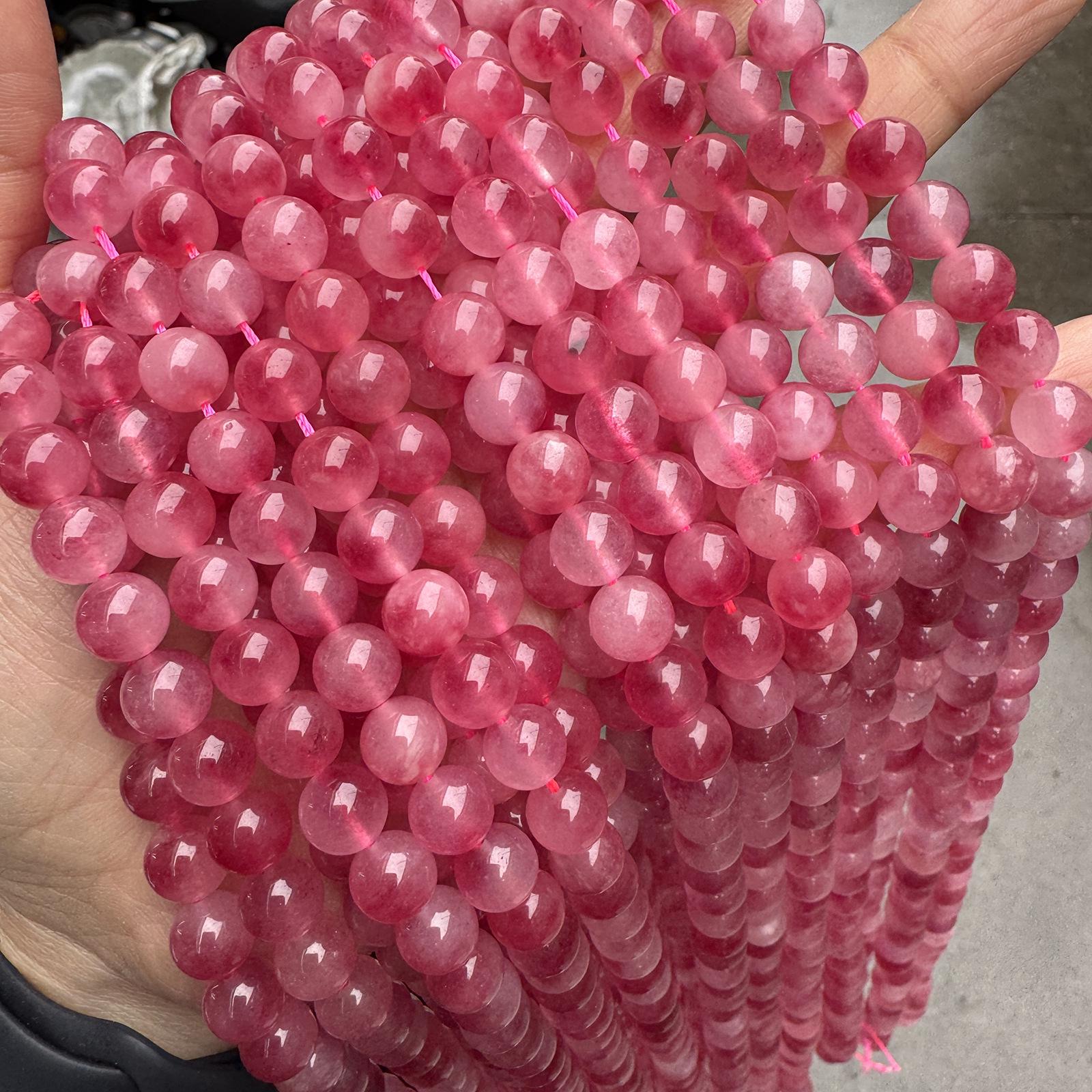 Бусины из Розового Кварца и Вишневого Халцедона - Полуфабрикаты для DIY Украшений 4mm (Approx. 95 beads)