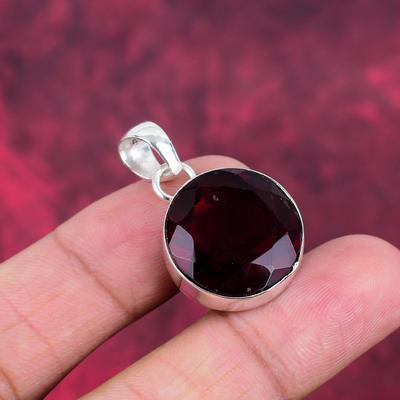 Red Garnet Jewelry, 925 Solid Sterling Silver Pendant, Handmade Gemstone Jewelry Pendant For Memorial Day