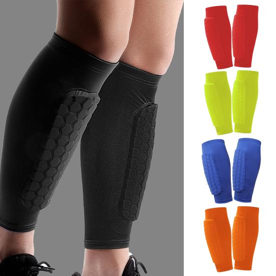 Soccer Shin Guards for Kids Youth Adult Calf Compression Sleeve with Honeycomb Pads Protective Gear for Football Soccer