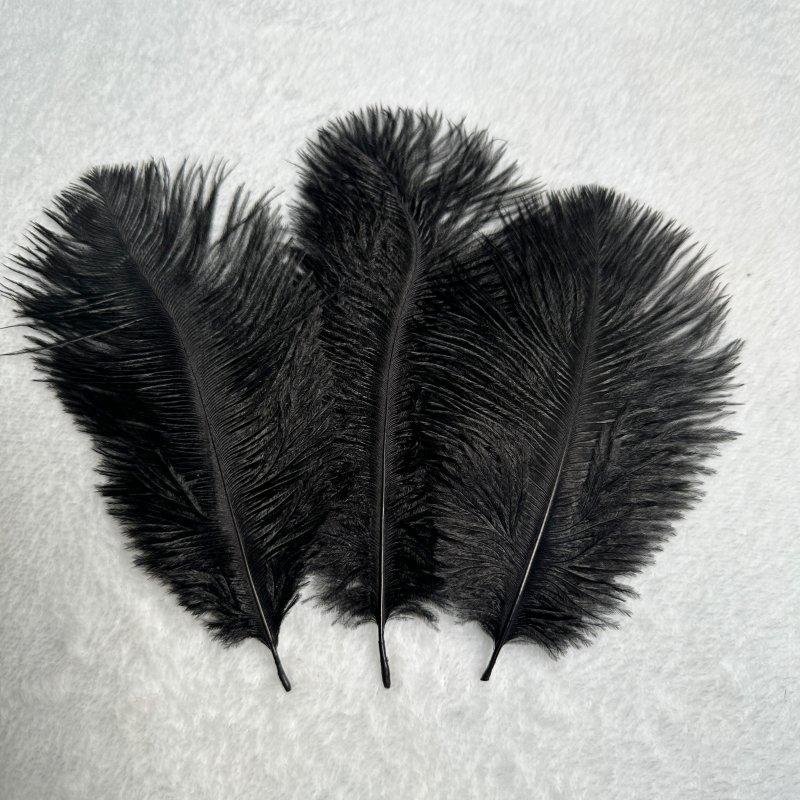 50pcs/lot  Black Ostrich Feathers 6-14 Inch 15-40cm for Wedding Decor Craft  Handicraft Accessories Table Centerpieces Carnival