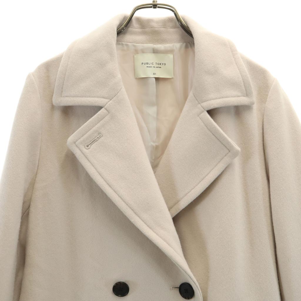 PUBLIC TOKYO Made in Japan Woll-Doppelmantel Lang 1 Grau Damen Gebraucht