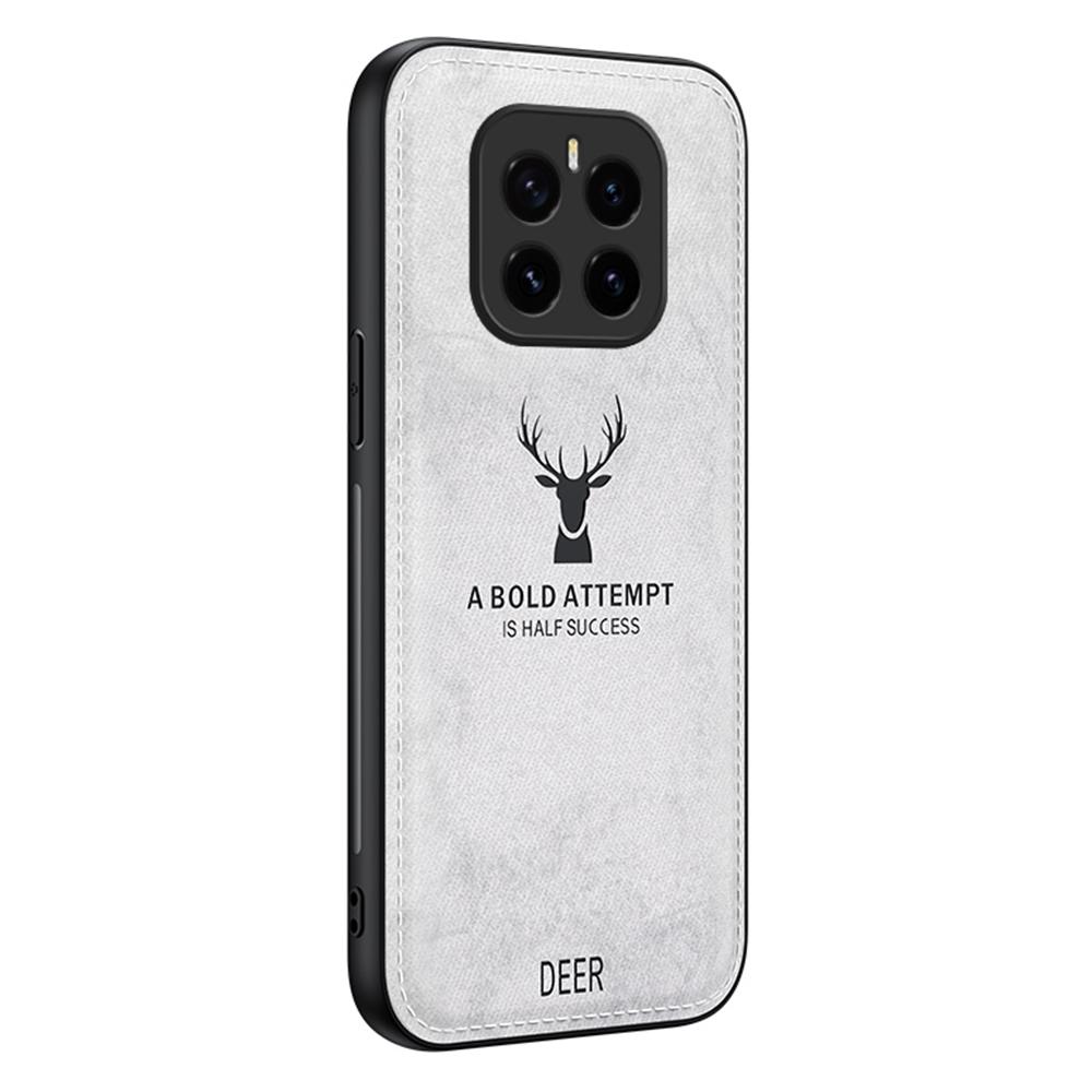 

For Honor GT Pro Case Deer Pattern Cloth Texture PU+PC+TPU Phone Cover Grey