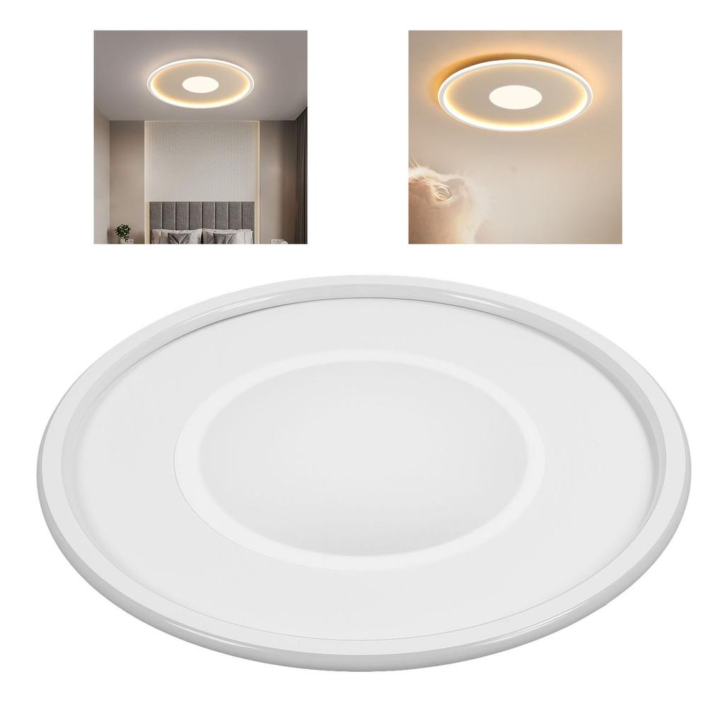 LED Ceiling Light Iron PC Stepless Dimmable Round Flush Mount Ceiling Light Fixture with APP Remote Control for Bedroom Hallway 110 to 265V