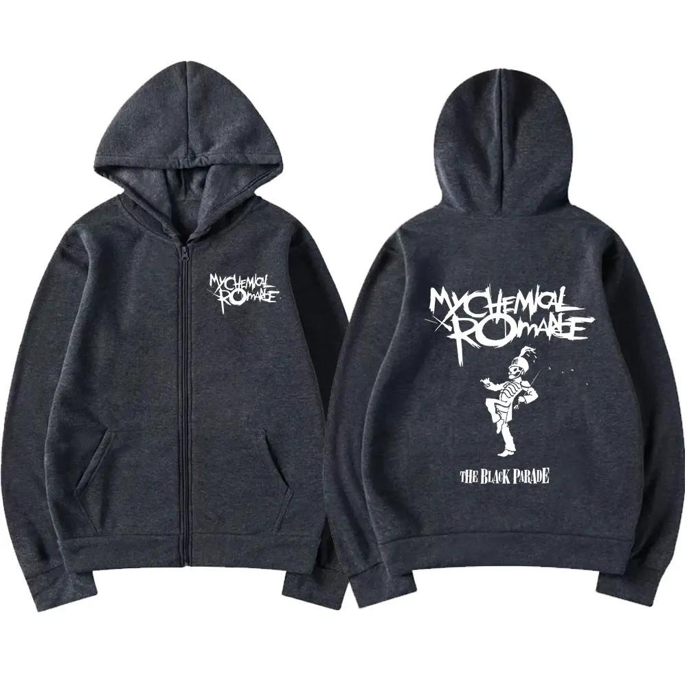 

Толстовка з капюшоном My Chemical Romance Mcr Dead на блискавці Black Parade Punk Emo Rock Толстовка на блискавці Чоловіча мода Вінтажні толстовки в стилі хіп-хоп L