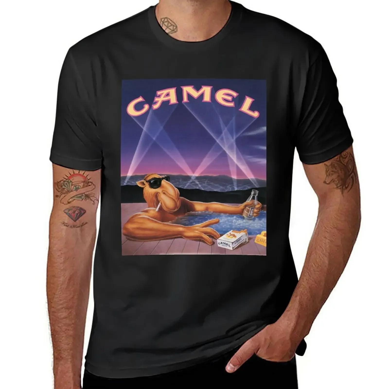 

New Trendy Gangsterthemed Camel Print Summer Casual Mens Tshirt 100 Pure Cotton Fashionable Simple Shortsleeved Design S