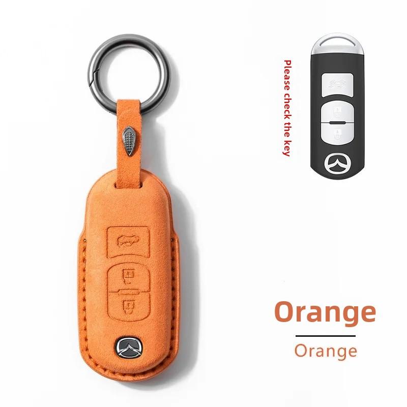 Mazda Car Key Cover Premium Leather Flip Key Case Compatible with Mazda 3 4 5 Models Auto Accessories Shell Buckle Bag