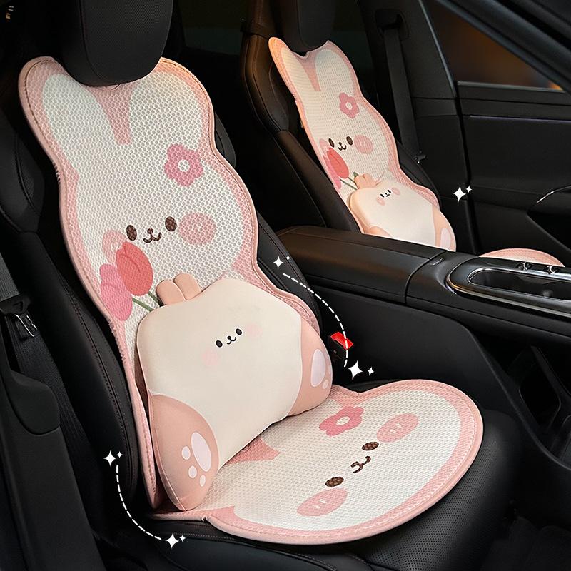 Car seat cushion cute cartoon car breathable seat cushion creative car seat cover universal in all seasons