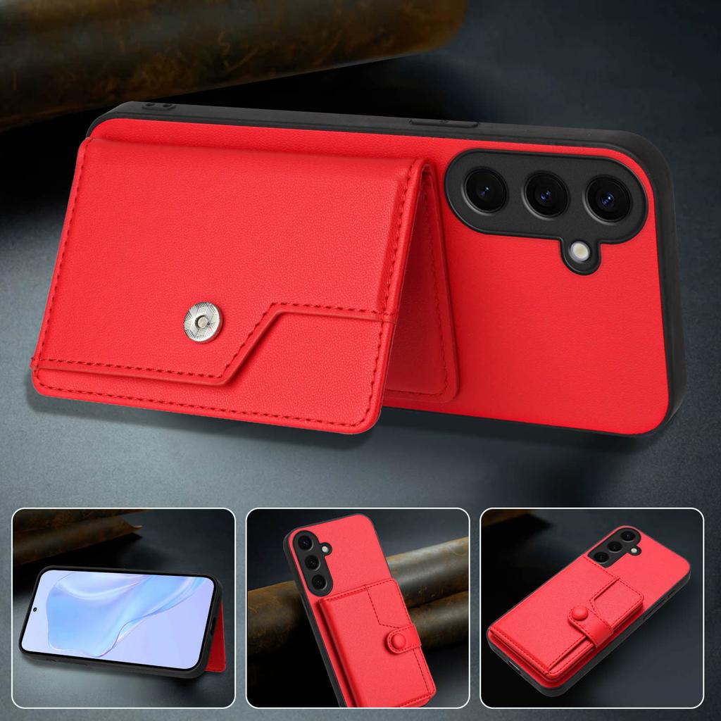 For Samsung Galaxy S24 Case RFID Blocking Card Holder Kickstand TPU + PU Leather Phone Back Cover