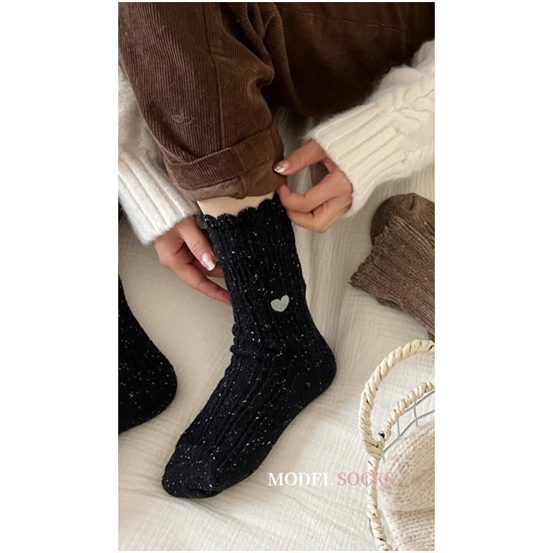 

Женские осенне-зимние утолщенные бархатные теплые носки из пряжи Love Idea Wool Tube Pile 1 pair чёрный