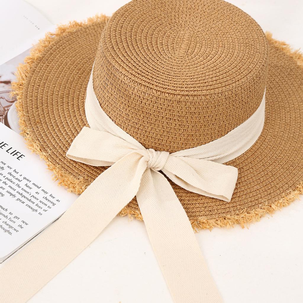 Sommer Sonnenschutz Strohhut Eltern-Kind Mutter Tochter Outdoor Breiter Rand Spitze Gewebt Strand Sonnenhut für Erwachsene und Baby