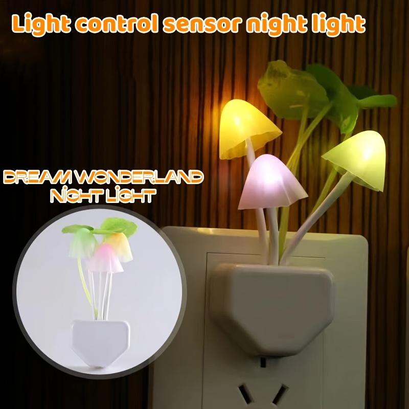 2pc Intelligent Light Control LED Mushroom Night Light, Energy-saving Night Light, Wall Light Room Home Decor Bedroom Decor Halloween, Christmas Gift