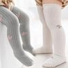 Spring Summer Thin Baby Girl Long Socks Soft Cotton Breathable Stockings Flower Print Anti Slip Floor Sox Knee Protection Sokken