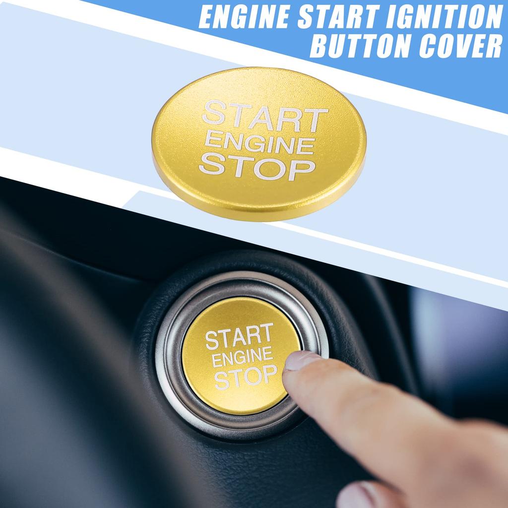 A ABSOPRO Engine Start Stop Ignition Button Overlay Cover Decal Interior Trim Sticker Fits
