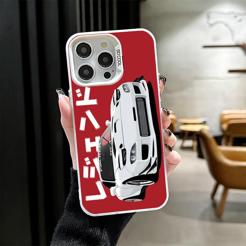 JDM Tokyo Drift Sports Car Soft Phone Case for iPhone 15 16 17 Pro Max 17Air 16E 14 Plus 13 12 Mini Shockproof Cover Back Shell