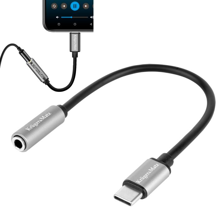 USB-C to MINI JACK 3.5mm AUX 17.5cm Kruger&Matz adapter
