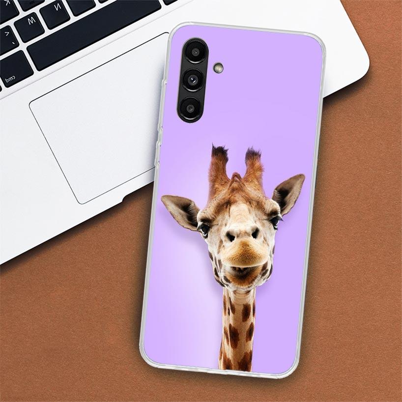 Cute Cartoon Giraffe Animal Phone Case For Samsung Galaxy A56 A55 A54 A53 A16 A15 A14 A13 A36 A35 A34 A33 A26 A25 A24 A23 A05S A