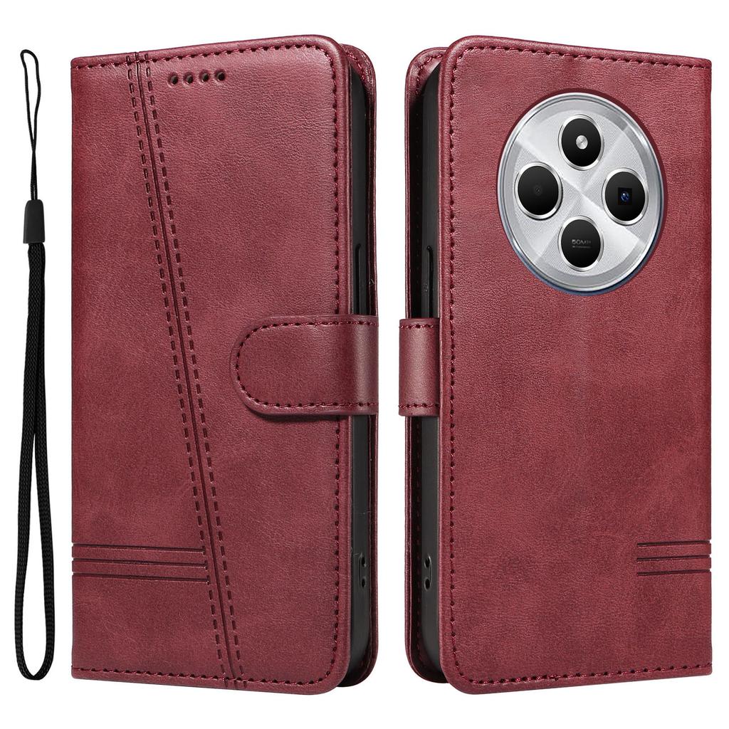 For Xiaomi Poco C75 4G/Redmi 14R 5G/14C 4G Case Flip Wallet T-Shape Lines Leather Phone Cover