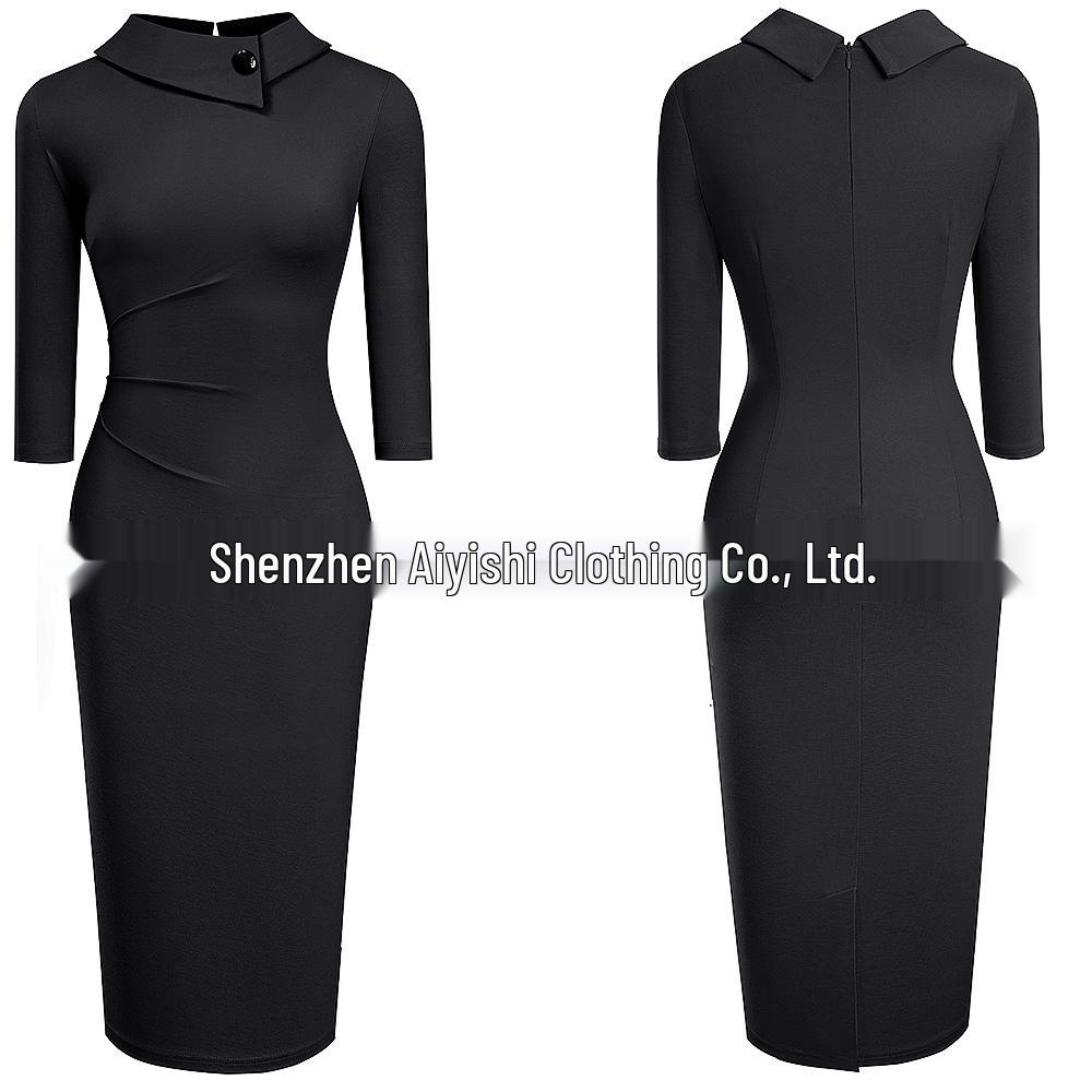 

Autumn/Winter 2025 Women s OL Pencil Skirt - Fashion Slim Bodycon Dress Small чёрный