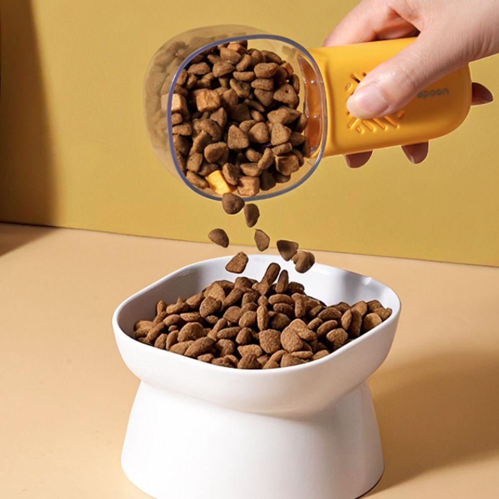 2Pcs Built-in Storage Cavity Measuring Rice Spoon With Scale Pet Food Scoop  Cat/Dog Food