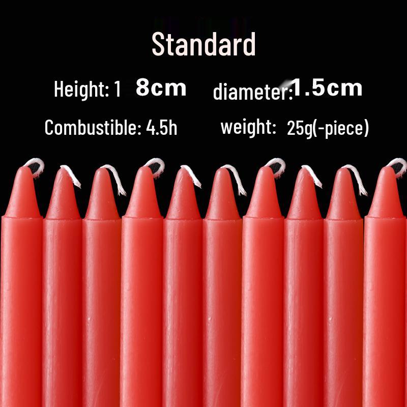 Red and White Long-Burning Smokeless & Odorless Emergency Candles for Power Outages & Disaster Prevention with Silk Flowers