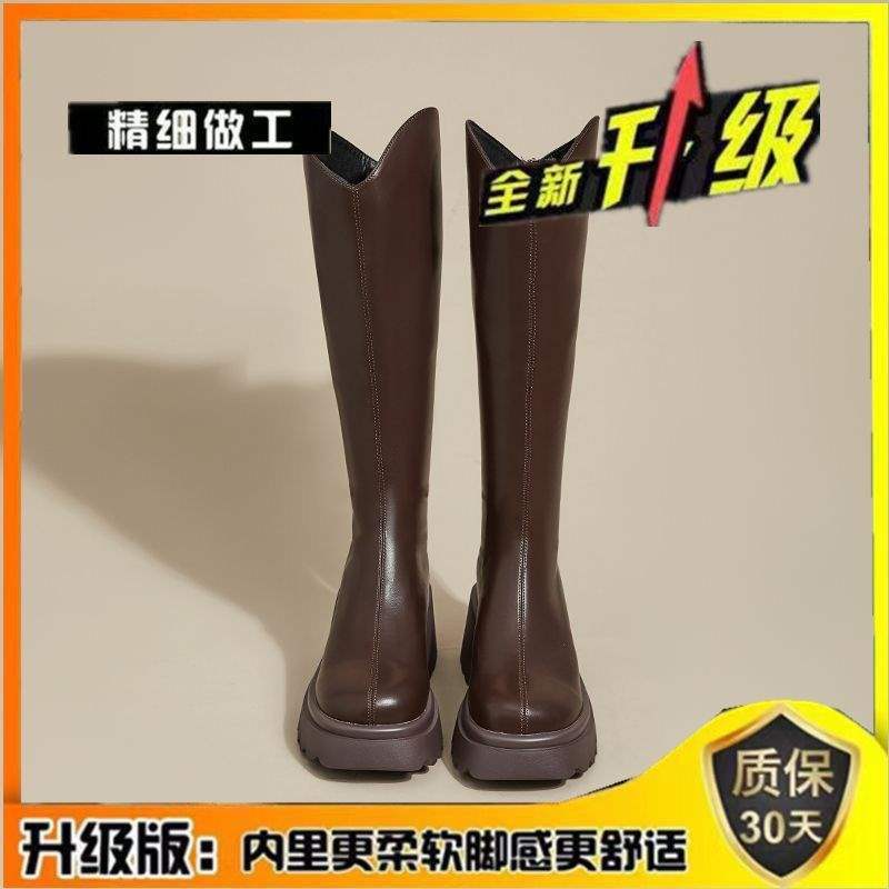 Martin stövlar dam långa stövlar 2025 nya svarta höga stövlar men knähöga ridstövlar små långa stövlar höst och vinter