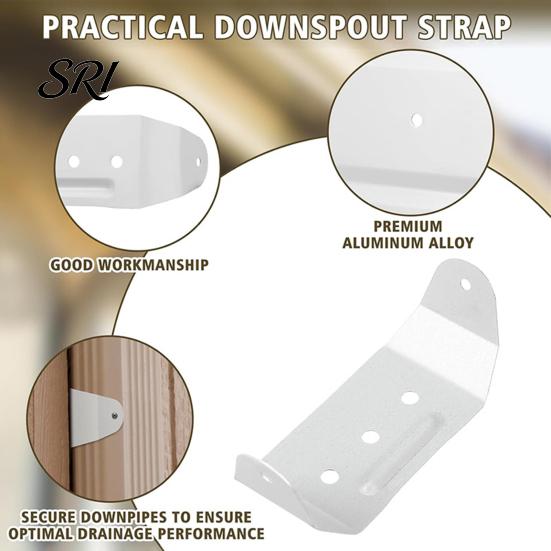 Downspout Mounting Hardware 4/8Pcs Aluminum Alloy Bracket Powder Coated Wall Mount Rain Gutter Metal Clamp Straps 2 X 3 Inch Pipe Clip Hidden Fastener