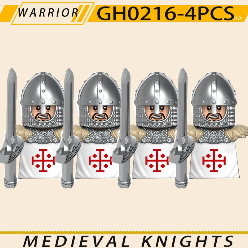 Medieval Military Jerusalem Tripoli Knight Building Blocks Castle Lionheart Hospital Teutonic Soldier Figures Warrior Bricks Toy