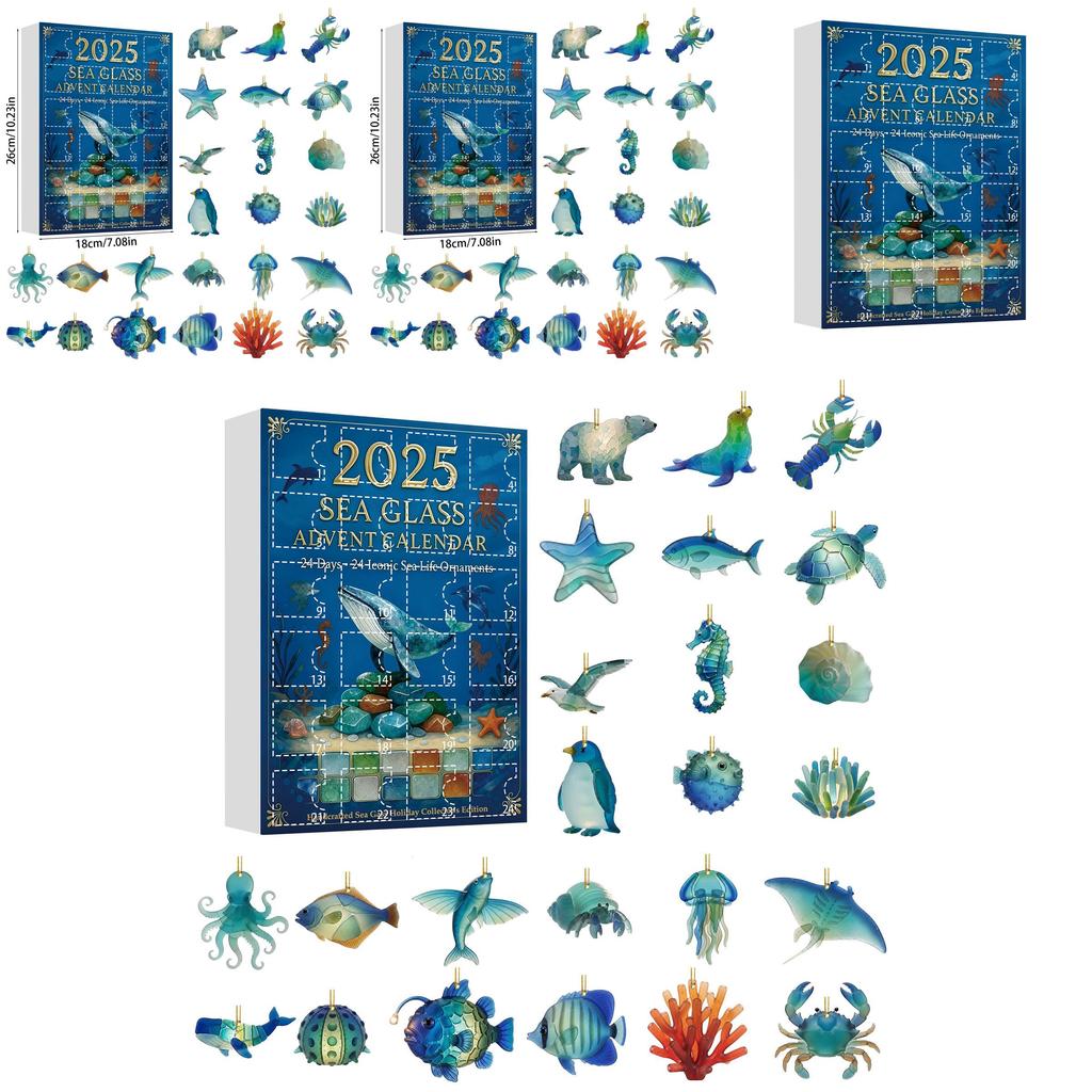 Christmas Holiday Acrylic Marine Animal Decor Set For Tree And Party Decorations