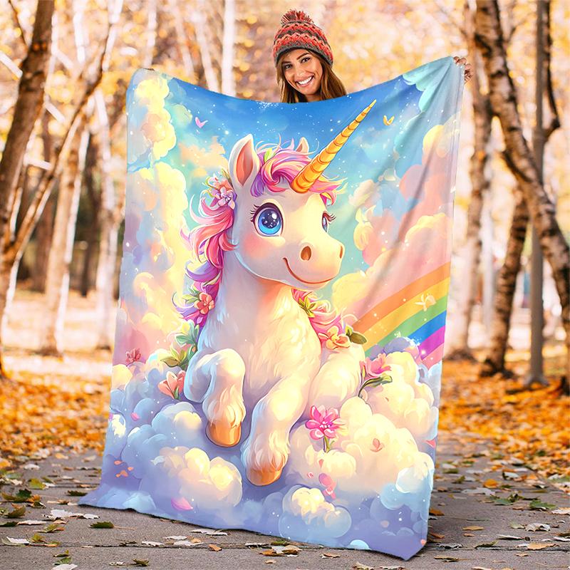 1PC Dream Unicorn blanket, al season lightweigh Poster blanket home office outdoor nap multifunc Poster blanketional blanket