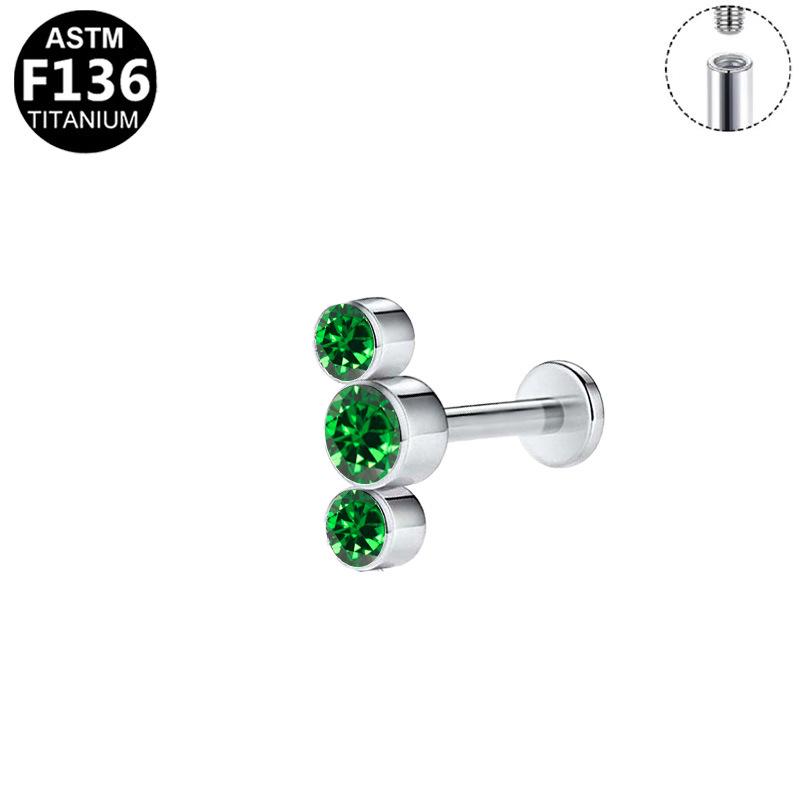 European & American Titanium Alloy T-Bar Internal Thread Ear & Lip Stud Jewelry