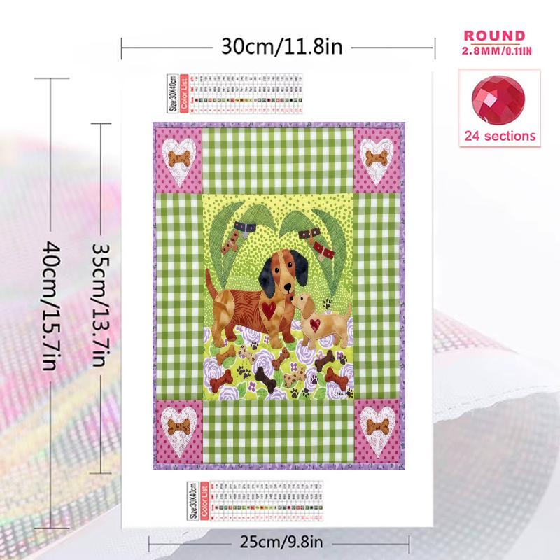 Cute Dog Patchwork 100% Round Full Drill 5D DIY Diamond Painting Embroidery Cross Stitch Rhinestone Décor
