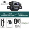 4-Channel 360° Dash Cam for Cars – WiFi APP, 1080P, 4 Camera Lenses, Rear View, Video DVR