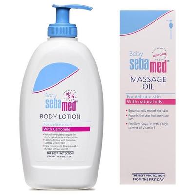 Sebamed Baby Loción, 400ml y Aceite de Masaje para Bebé, 150ml Combo