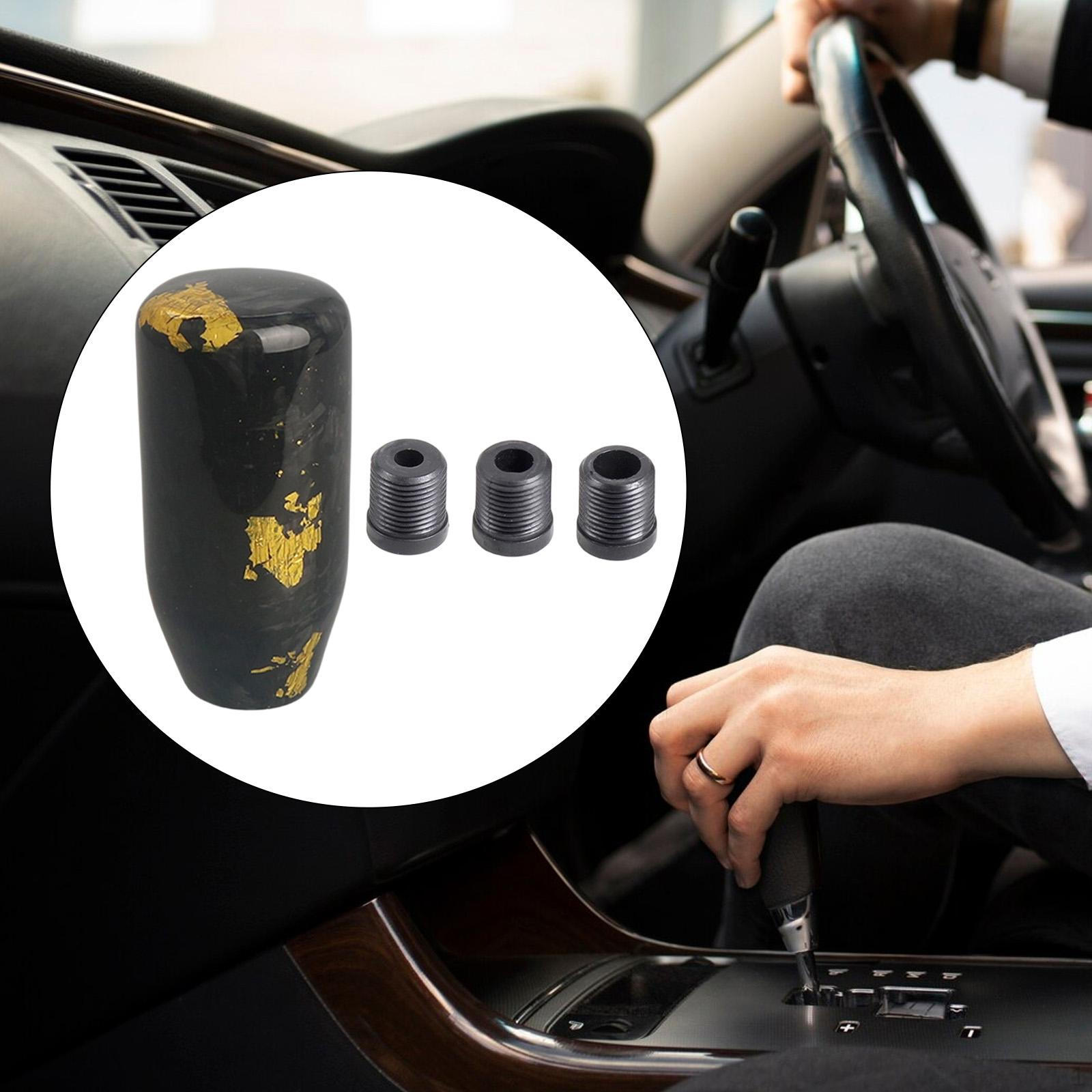 

Gear Shifter Knob Shifting Rod Handle with 3 Adapters Level for Driving Gold 3.6x7.3cm