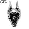10Pcs Halloween Nail Charms Decorations 3D Metal Alloy Skull Cross Vintage Punk Style Nail Art Charms for DIY Manicure Nail Design Art Supplies