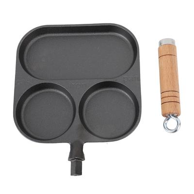 Padella per la colazione Padella per friggere le uova a 3 sezioni Padella per grigliare divisa senza rivestimento Padella per addensare a riscaldamento rapido