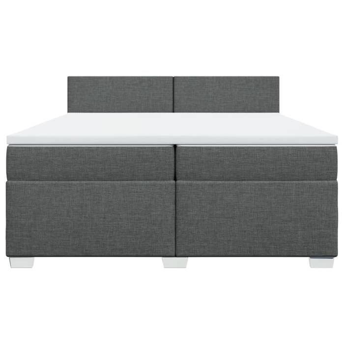 Maison Exclusive - Sommier à lattes de lit avec matelas Gris foncé 200x200cm Tissu