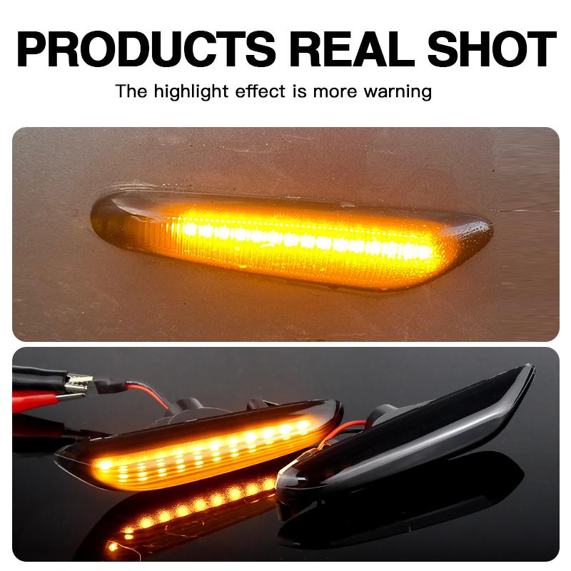 2PCS OEM# 63137253326 For BMW E82 E81 E88 E46 E90 E91 E92 E93 E60 E61 X3 E83 X1 E84 E87 Dynamic LED Side Turn Marker Lights Lamp